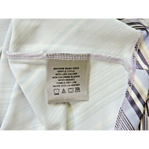 Nine & Co Sleeveless Top V-neck Ruffle Purple/Grey Diagonal Stripes Size L - Picture 9 of 10